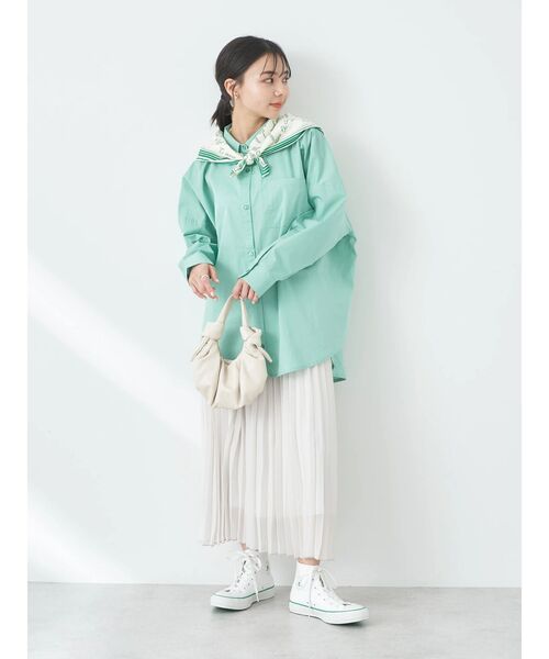 earth music&ecology(アースミュージックアンドエコロジー)の「すきな丈プリーツスカート(スカート・レディース・ドット/ミント/グレイッシュベージュ/アイボリー/ピンク・L/M/S)」の19枚目の写真