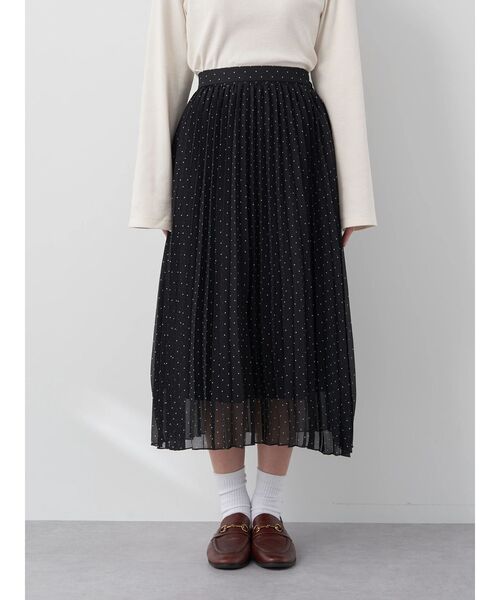earth music&ecology(アースミュージックアンドエコロジー)の「すきな丈プリーツスカート(スカート・レディース・ドット/ミント/グレイッシュベージュ/アイボリー/ピンク・L/M/S)」の9枚目の写真