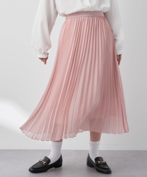 earth music&ecology(アースミュージックアンドエコロジー)の「すきな丈プリーツスカート(スカート・レディース・ドット/ミント/グレイッシュベージュ/アイボリー/ピンク・L/M/S)」の1枚目の写真