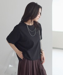 【USAコットン】　オーバーサイズTシャツ　袖ロールアップ