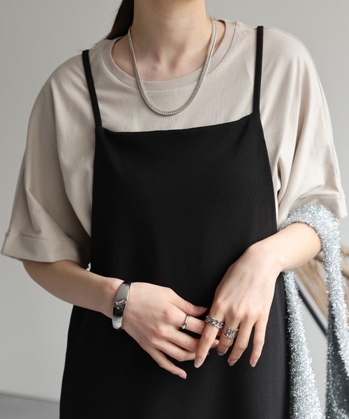 sakishimatokyo(サキシマトーキョー)の「【USAコットン】 オーバーサイズTシャツ 袖ロールアップ(Tシャツ/カットソー・レディース・ネイビー/ホワイト/ブラック/アイボリー/グレイッシュベージュ・FREE)」の21枚目の写真