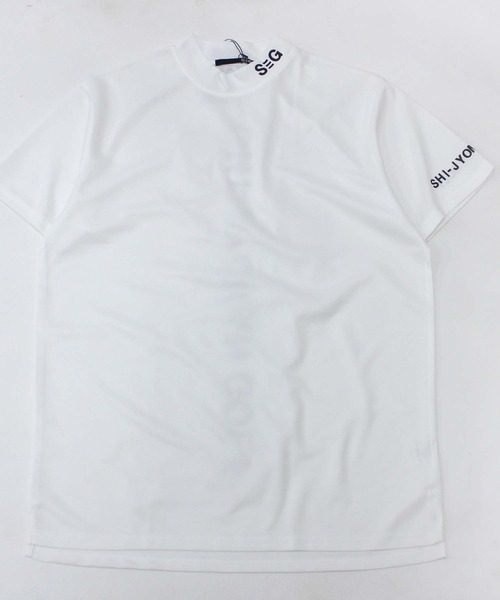SHISKY（シスキー）の「【GOLF】ゴルフウェア　モックネックT（ゴルフグッズ・メンズ・ホワイト/チャコール/ブラック・M/L/XL）」の4枚目の写真