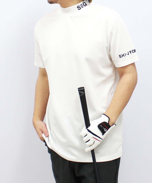 SHISKY（シスキー）の「【GOLF】ゴルフウェア　モックネックT（ゴルフグッズ・メンズ・ホワイト/チャコール/ブラック・M/L/XL）」の6枚目の写真