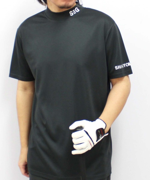 SHISKY（シスキー）の「【GOLF】ゴルフウェア　モックネックT（ゴルフグッズ・メンズ・ホワイト/チャコール/ブラック・M/L/XL）」の16枚目の写真