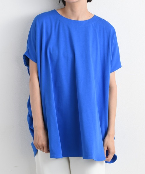 INTERPLANET(インタープラネット)の「度詰めバイオ天竺ギャザープルオーバー(Tシャツ/カットソー・レディース・オフホワイト/ブルー/ブラック・FREE)」の17枚目の写真