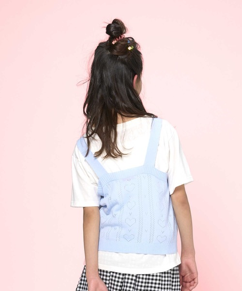 Right-on(ライトオン)の「【VIVIAN BLUE】ニットビスチェレイヤード(ベスト・キッズ・ブルー/ライム・130/150/120/140)」の5枚目の写真