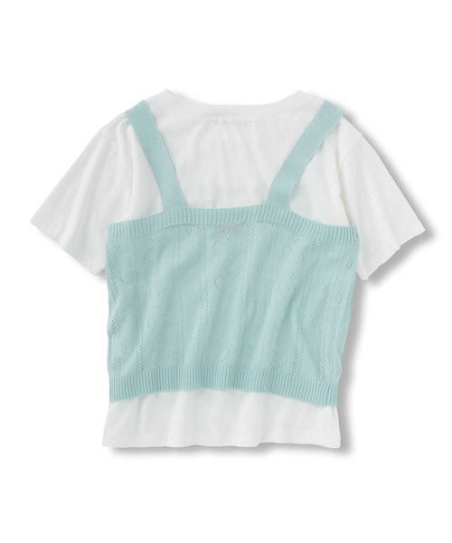 Right-on(ライトオン)の「【VIVIAN BLUE】ニットビスチェレイヤード(ベスト・キッズ・ブルー/ライム・130/150/120/140)」の10枚目の写真