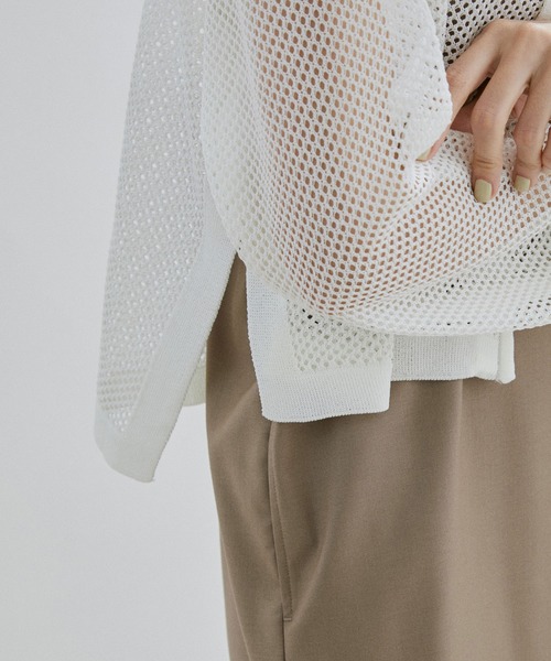 SALON adam et rope'（サロン アダム エ ロペ）の「クロップドシアーメッシュパーカー（パーカー・レディース・ホワイト/チャコールグレー・FREE）」の11枚目の写真