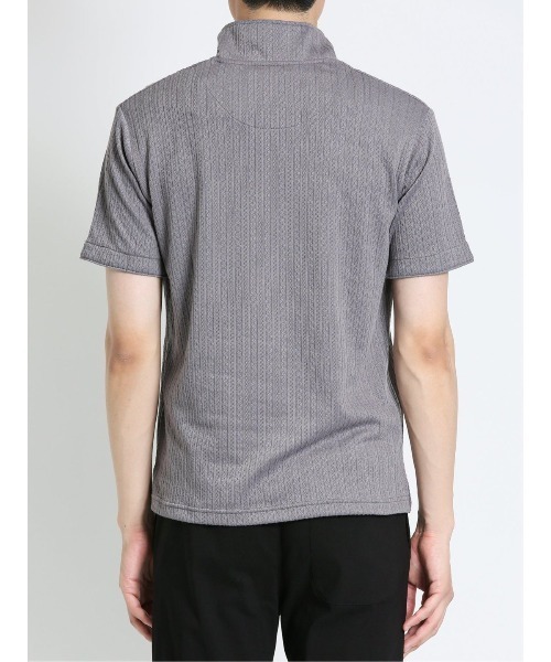 m.f.editorial（エムエフエディトリアル）の「m.f.エディトリアル メンズ ケーブルジャガード 半袖ポロシャツ（ポロシャツ・メンズ・グレー/ネイビー/ホワイト・LARGE/MEDIUM/X-LARGE）」の8枚目の写真