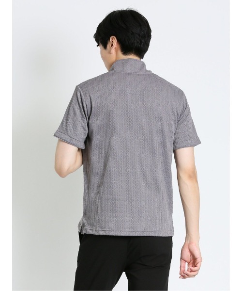 m.f.editorial（エムエフエディトリアル）の「m.f.エディトリアル メンズ ケーブルジャガード 半袖ポロシャツ（ポロシャツ・メンズ・グレー/ネイビー/ホワイト・LARGE/MEDIUM/X-LARGE）」の13枚目の写真