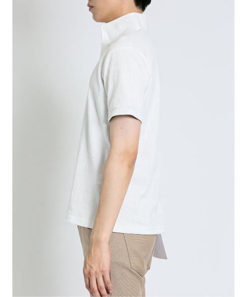 m.f.editorial（エムエフエディトリアル）の「m.f.エディトリアル メンズ ケーブルジャガード 半袖ポロシャツ（ポロシャツ・メンズ・グレー/ネイビー/ホワイト・LARGE/MEDIUM/X-LARGE）」の18枚目の写真