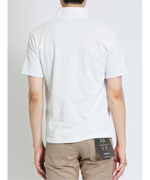 m.f.editorial（エムエフエディトリアル）の「m.f.エディトリアル メンズ ケーブルジャガード 半袖ポロシャツ（ポロシャツ・メンズ・グレー/ネイビー/ホワイト・LARGE/MEDIUM/X-LARGE）」の19枚目の写真