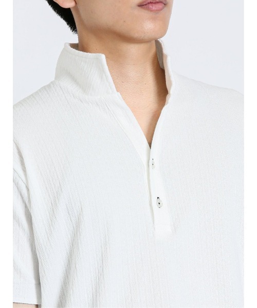 m.f.editorial（エムエフエディトリアル）の「m.f.エディトリアル メンズ ケーブルジャガード 半袖ポロシャツ（ポロシャツ・メンズ・グレー/ネイビー/ホワイト・LARGE/MEDIUM/X-LARGE）」の20枚目の写真