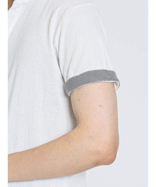 m.f.editorial（エムエフエディトリアル）の「m.f.エディトリアル メンズ ケーブルジャガード 半袖ポロシャツ（ポロシャツ・メンズ・グレー/ネイビー/ホワイト・LARGE/MEDIUM/X-LARGE）」の21枚目の写真