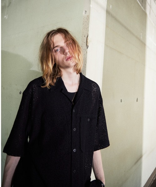 TAUPE（トープ）の「TAUPE/トープ/Lace Open Collar Shirts（シャツ/ブラウス・メンズ・グリーン/ブラック/ワイン・2）」の8枚目の写真