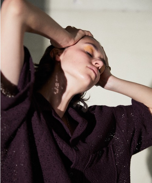 TAUPE（トープ）の「TAUPE/トープ/Lace Open Collar Shirts（シャツ/ブラウス・メンズ・グリーン/ブラック/ワイン・2）」の14枚目の写真