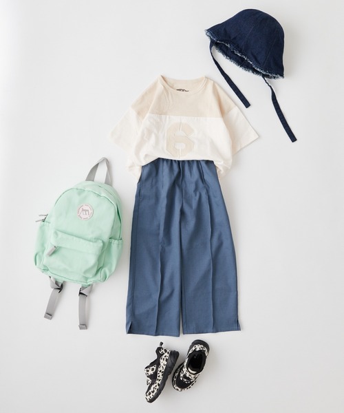 CIAOPANIC TYPY(チャオパニックティピー)の「【KIDS】テックリネンセンターシームサイドスリットワイドスラックス(スラックス・キッズ・ブルー/グレイッシュベージュ・S/M/L/XL/XXL)」の7枚目の写真