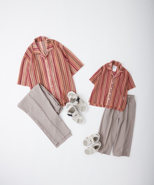 CIAOPANIC TYPY(チャオパニックティピー)の「【KIDS】テックリネンセンターシームサイドスリットワイドスラックス(スラックス・キッズ・ブルー/グレイッシュベージュ・S/M/L/XL/XXL)」の15枚目の写真