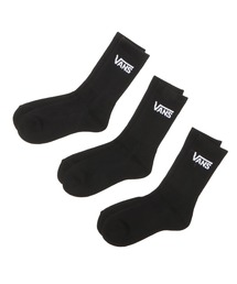 VANS | VANS ヴァンズ CREW 3PACK SOCKS ソックス 123R1210501 ABC-MART限定 BLACK(ソックス/靴下)