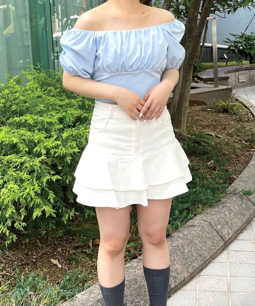 SPIGA(スピーガ)の「裾ティアードミニスカート(スカート・レディース・ブラック/ホワイト・MEDIUM/SMALL)」の22枚目の写真