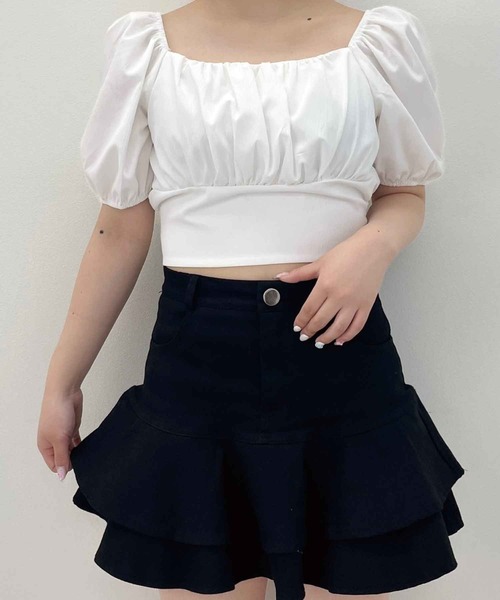 SPIGA(スピーガ)の「裾ティアードミニスカート(スカート・レディース・ブラック/ホワイト・MEDIUM/SMALL)」の14枚目の写真