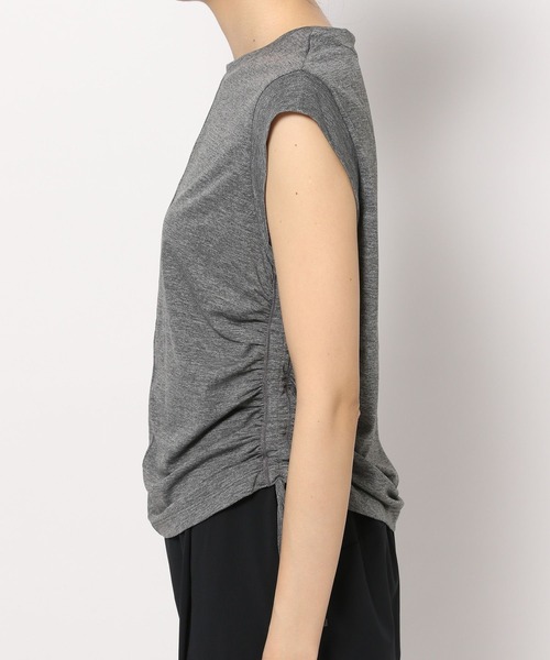 HEREIAM（ヘレイアム）の「【HEREIAM】吸水速乾／サイドギャザータンク（タンクトップ・レディース・チャコール/ホワイト・SMALL/MEDIUM）」の8枚目の写真