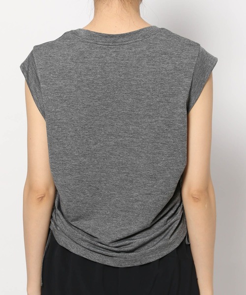HEREIAM（ヘレイアム）の「【HEREIAM】吸水速乾／サイドギャザータンク（タンクトップ・レディース・チャコール/ホワイト・SMALL/MEDIUM）」の9枚目の写真
