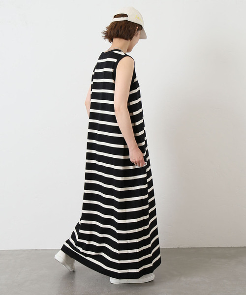 JOURNAL STANDARD LUXE（ジャーナルスタンダード　ラックス）の「オーガニックコットンボーダーノースリーブワンピース（ワンピース・レディース・ブラック・FREE）」の17枚目の写真