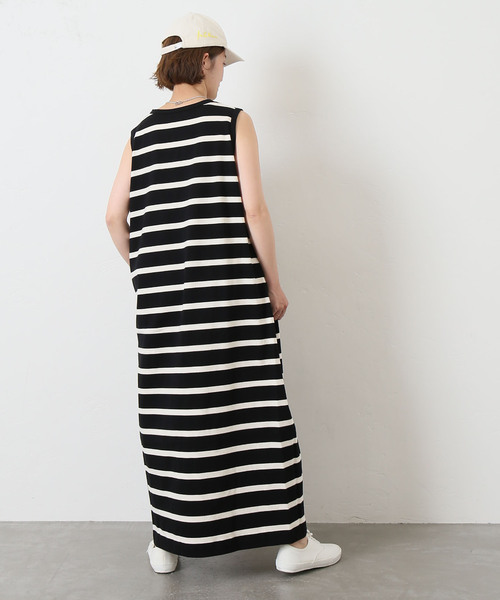 JOURNAL STANDARD LUXE（ジャーナルスタンダード　ラックス）の「オーガニックコットンボーダーノースリーブワンピース（ワンピース・レディース・ブラック・FREE）」の11枚目の写真