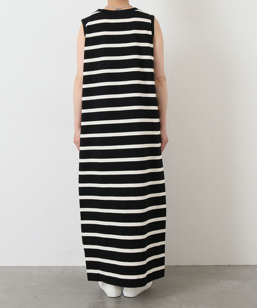 JOURNAL STANDARD LUXE（ジャーナルスタンダード　ラックス）の「オーガニックコットンボーダーノースリーブワンピース（ワンピース・レディース・ブラック・FREE）」の15枚目の写真