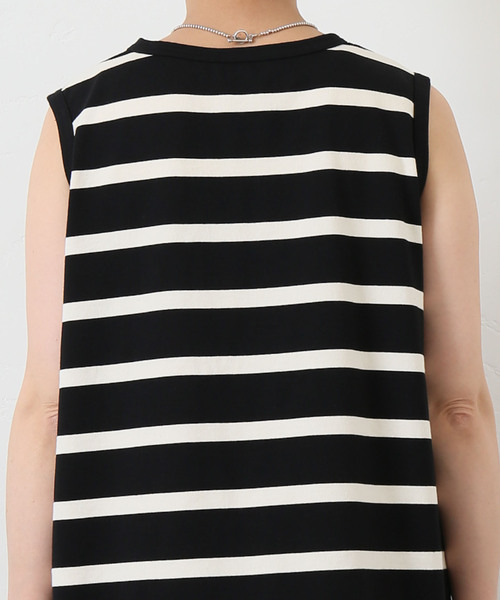 JOURNAL STANDARD LUXE（ジャーナルスタンダード　ラックス）の「オーガニックコットンボーダーノースリーブワンピース（ワンピース・レディース・ブラック・FREE）」の18枚目の写真