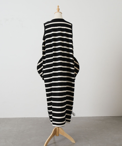 JOURNAL STANDARD LUXE（ジャーナルスタンダード　ラックス）の「オーガニックコットンボーダーノースリーブワンピース（ワンピース・レディース・ブラック・FREE）」の16枚目の写真