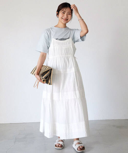 美品　SLOBE IENA コットンタックキャミワンピース 美品 SLOBE IENA コットンタックキャミワンピース - メルカリ