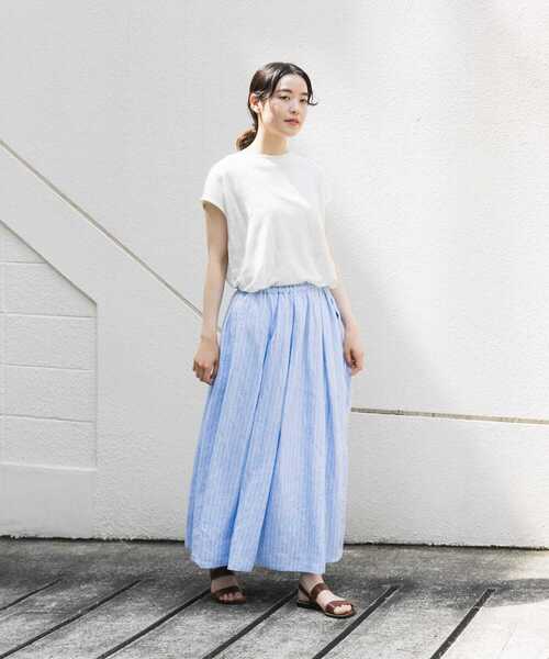かぐれ（カグレ）の「リネンストライプスカート（スカート）」 - WEAR