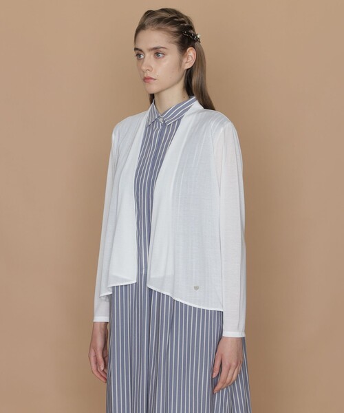 MACKINTOSH LONDON(マッキントッシュ ロンドン)の「シアーカーディガン(カーディガン/ボレロ・レディース・オフホワイト/グリーン系その他4/ネイビー・38)」の7枚目の写真