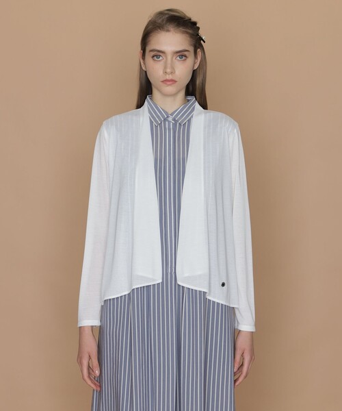 MACKINTOSH LONDON(マッキントッシュ ロンドン)の「シアーカーディガン(カーディガン/ボレロ・レディース・オフホワイト/グリーン系その他4/ネイビー・38)」の8枚目の写真