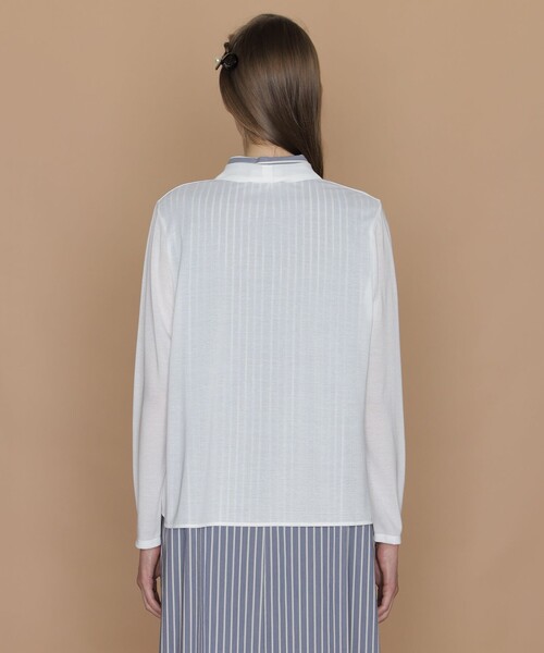 MACKINTOSH LONDON(マッキントッシュ ロンドン)の「シアーカーディガン(カーディガン/ボレロ・レディース・オフホワイト/グリーン系その他4/ネイビー・38)」の9枚目の写真