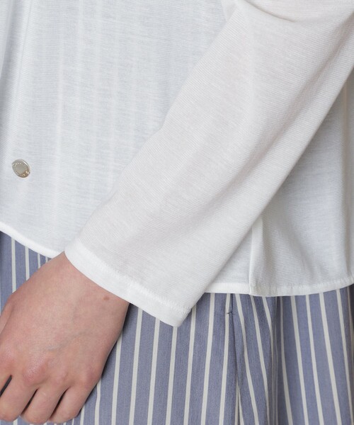 MACKINTOSH LONDON(マッキントッシュ ロンドン)の「シアーカーディガン(カーディガン/ボレロ・レディース・オフホワイト/グリーン系その他4/ネイビー・38)」の10枚目の写真