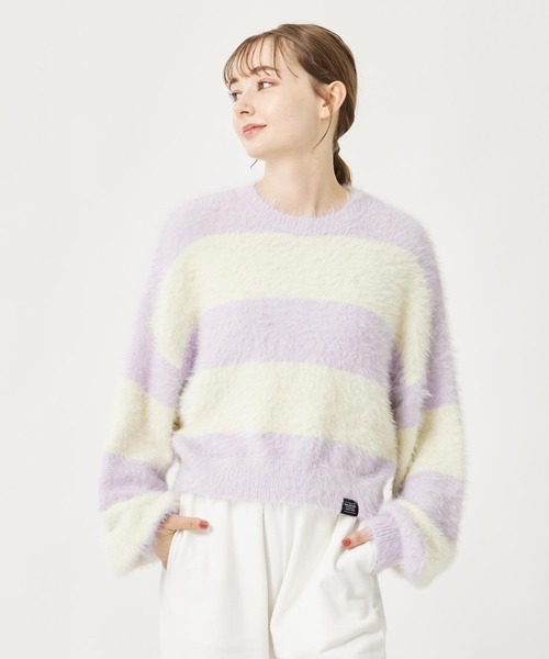 MILKFED.(ミルクフェド)の「SHAGGY KNIT TOP(ニット/セーター・レディース・ブラック/ベージュ/パープル・ONE SIZE)」の13枚目の写真