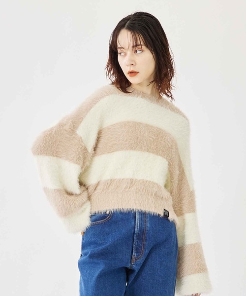 MILKFED.(ミルクフェド)の「SHAGGY KNIT TOP(ニット/セーター・レディース・ブラック/ベージュ/パープル・ONE SIZE)」の18枚目の写真