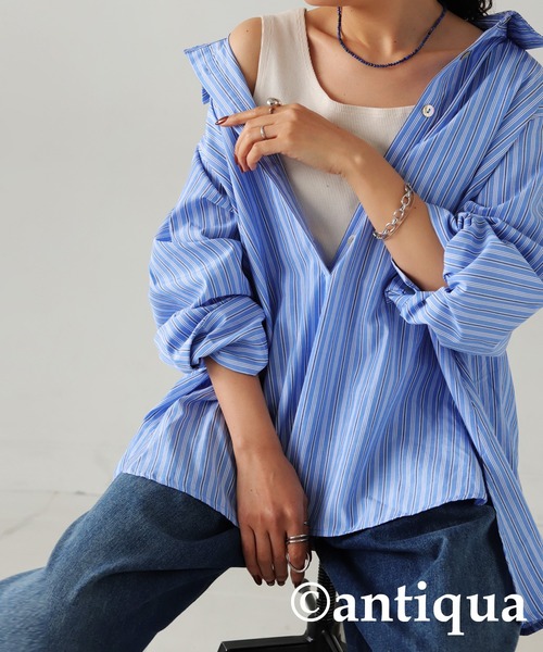 antiqua（アンティカ）の「カラーストーンネックレス（ネックレス・レディース・ブルー/ブラック・FREE）」の8枚目の写真