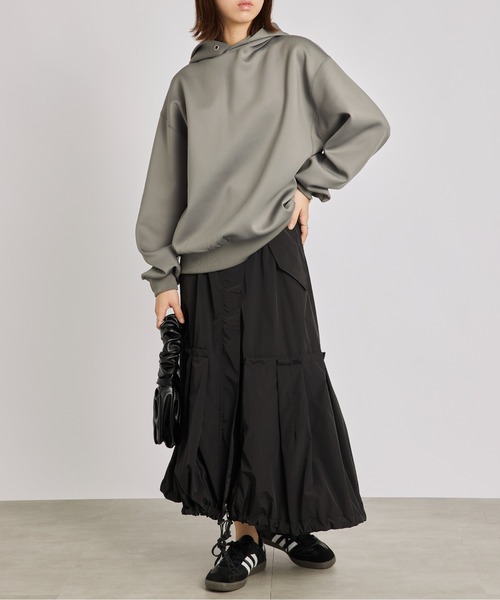 SETUP7（セットアップセブン）の「【SETUP7】ミリタリードローストリングスカート KNF019（スカート・レディース・ブラック/カーキ・FREE）」の3枚目の写真