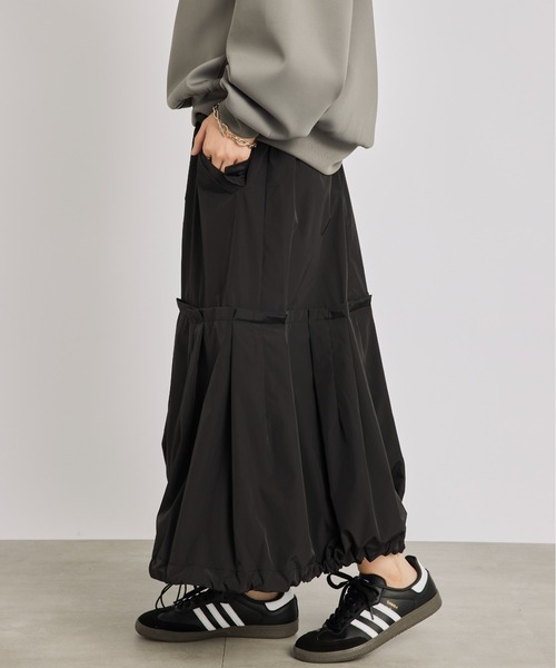 SETUP7（セットアップセブン）の「【SETUP7】ミリタリードローストリングスカート KNF019（スカート・レディース・ブラック/カーキ・FREE）」の8枚目の写真
