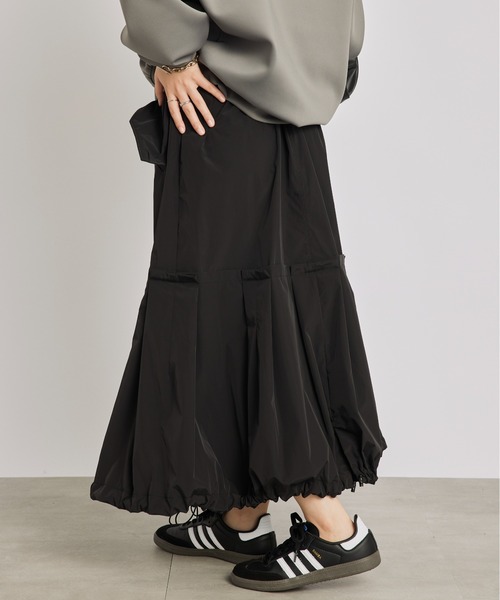 SETUP7（セットアップセブン）の「【SETUP7】ミリタリードローストリングスカート KNF019（スカート・レディース・ブラック/カーキ・FREE）」の7枚目の写真