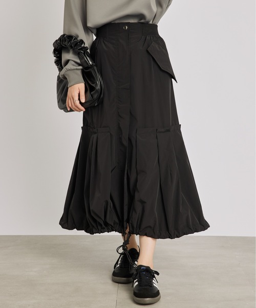 SETUP7（セットアップセブン）の「【SETUP7】ミリタリードローストリングスカート KNF019（スカート・レディース・ブラック/カーキ・FREE）」の14枚目の写真