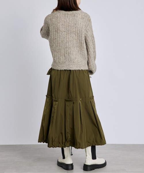 SETUP7（セットアップセブン）の「【SETUP7】ミリタリードローストリングスカート KNF019（スカート・レディース・ブラック/カーキ・FREE）」の16枚目の写真
