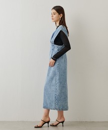 Whim Gazette DENIM Vジャンスカ 38ワンピース Whim Gazette（ウィムガゼット）の「DENIMジャンスカ（ジャンパー