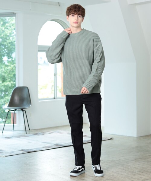 BEAMS HEART(ビームスハート)の「BEAMS HEART / 片畔 クルーネック ニット(ユニックス)(ニット/セーター・メンズ・オフホワイト/ブラック/グリーン系その他/ブルー系その他・SMALL/MEDIUM/LARGE)」の7枚目の写真