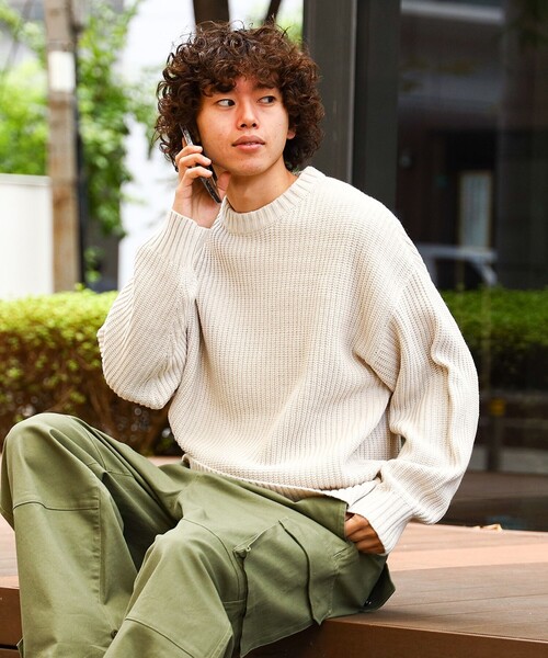 BEAMS HEART(ビームスハート)の「BEAMS HEART / 片畔 クルーネック ニット(ユニックス)(ニット/セーター・メンズ・オフホワイト/ブラック/グリーン系その他/ブルー系その他・SMALL/MEDIUM/LARGE)」の18枚目の写真