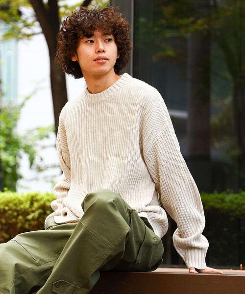 BEAMS HEART(ビームスハート)の「BEAMS HEART / 片畔 クルーネック ニット(ユニックス)(ニット/セーター・メンズ・オフホワイト/ブラック/グリーン系その他/ブルー系その他・SMALL/MEDIUM/LARGE)」の21枚目の写真